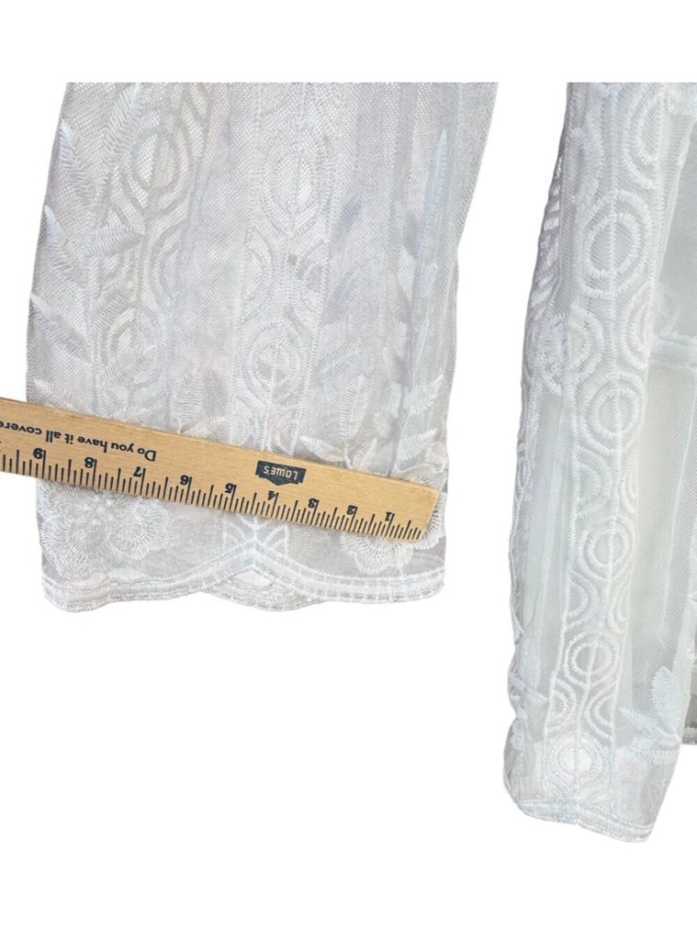 Southern Fried Chics Medium White Lace V-Neck Dress Bell Sleeves & Embroidered - Picture 14 of 14